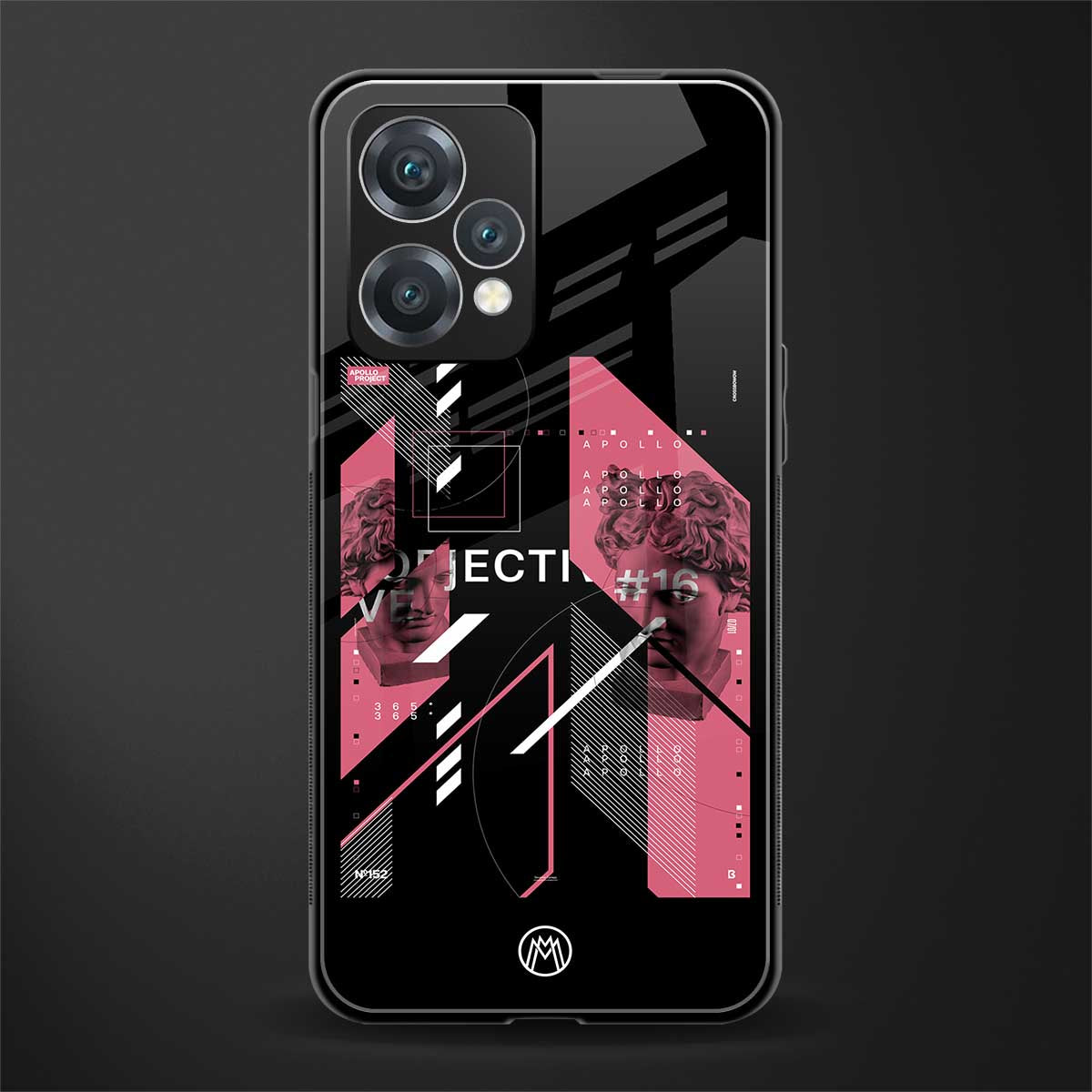 apollo project aesthetic pink and black back phone cover | glass case for realme 9 pro 5g