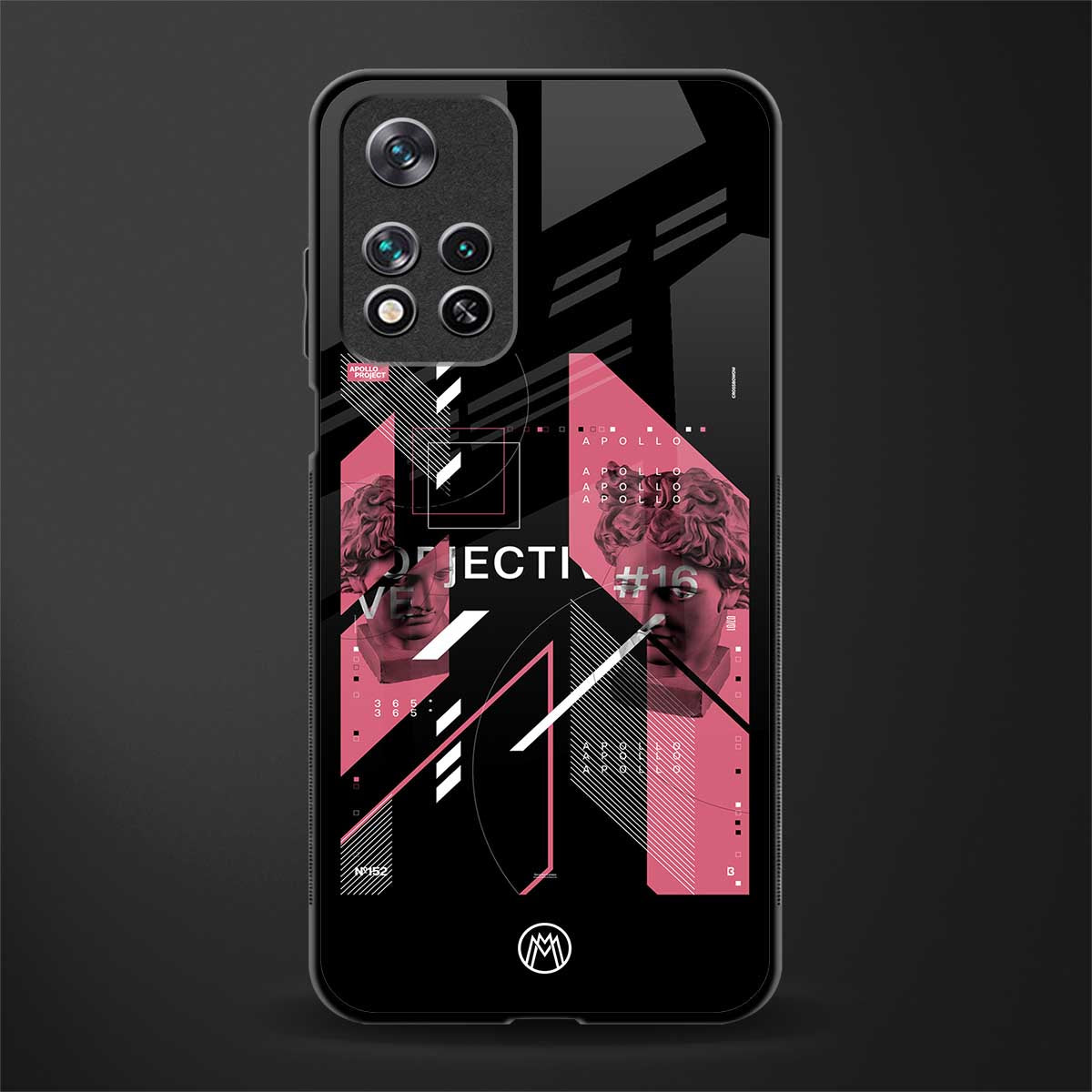 apollo project aesthetic pink and black glass case for xiaomi 11i 5g image