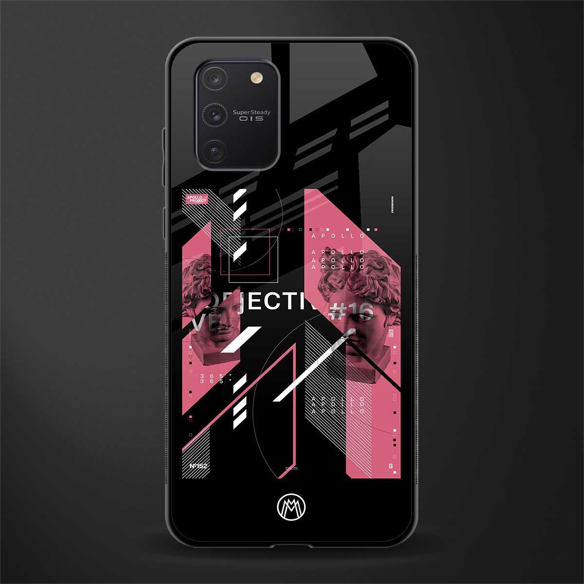 apollo project aesthetic pink and black glass case for samsung galaxy s10 lite image