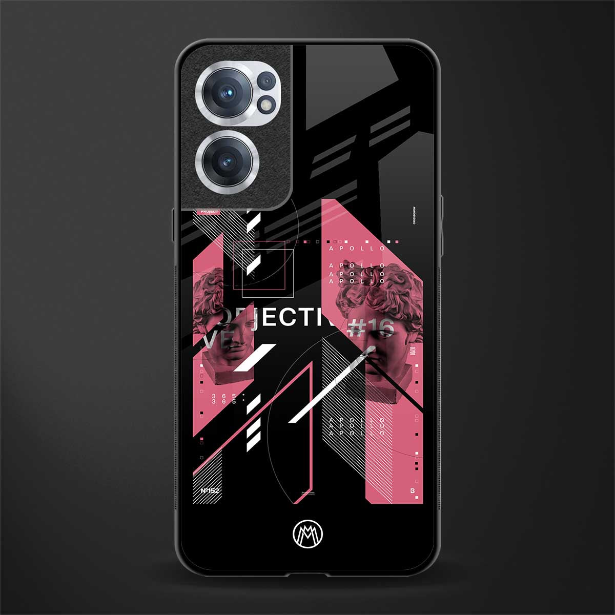 apollo project aesthetic pink and black glass case for oneplus nord ce 2 5g image