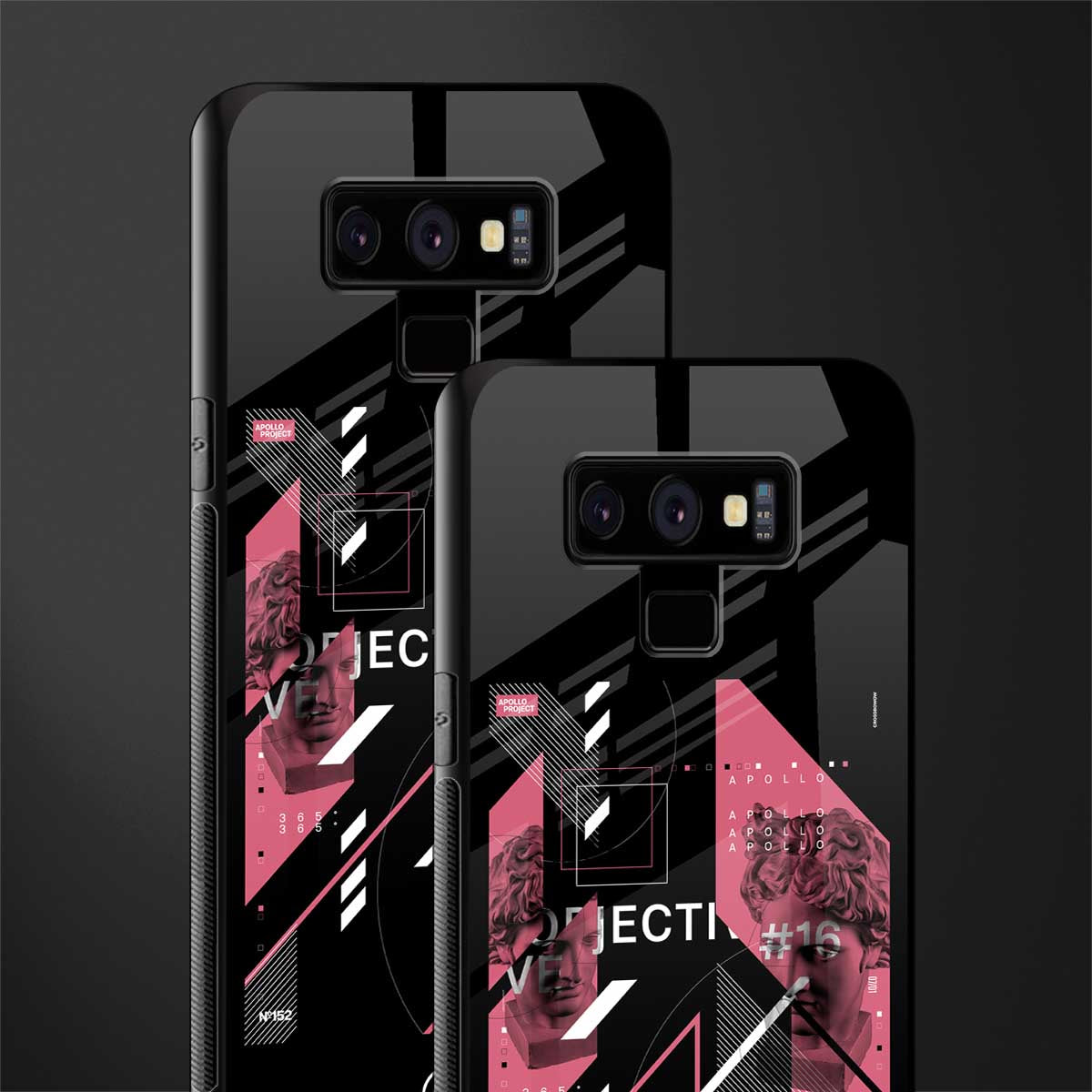 apollo project aesthetic pink and black glass case for samsung galaxy note 9 image-2