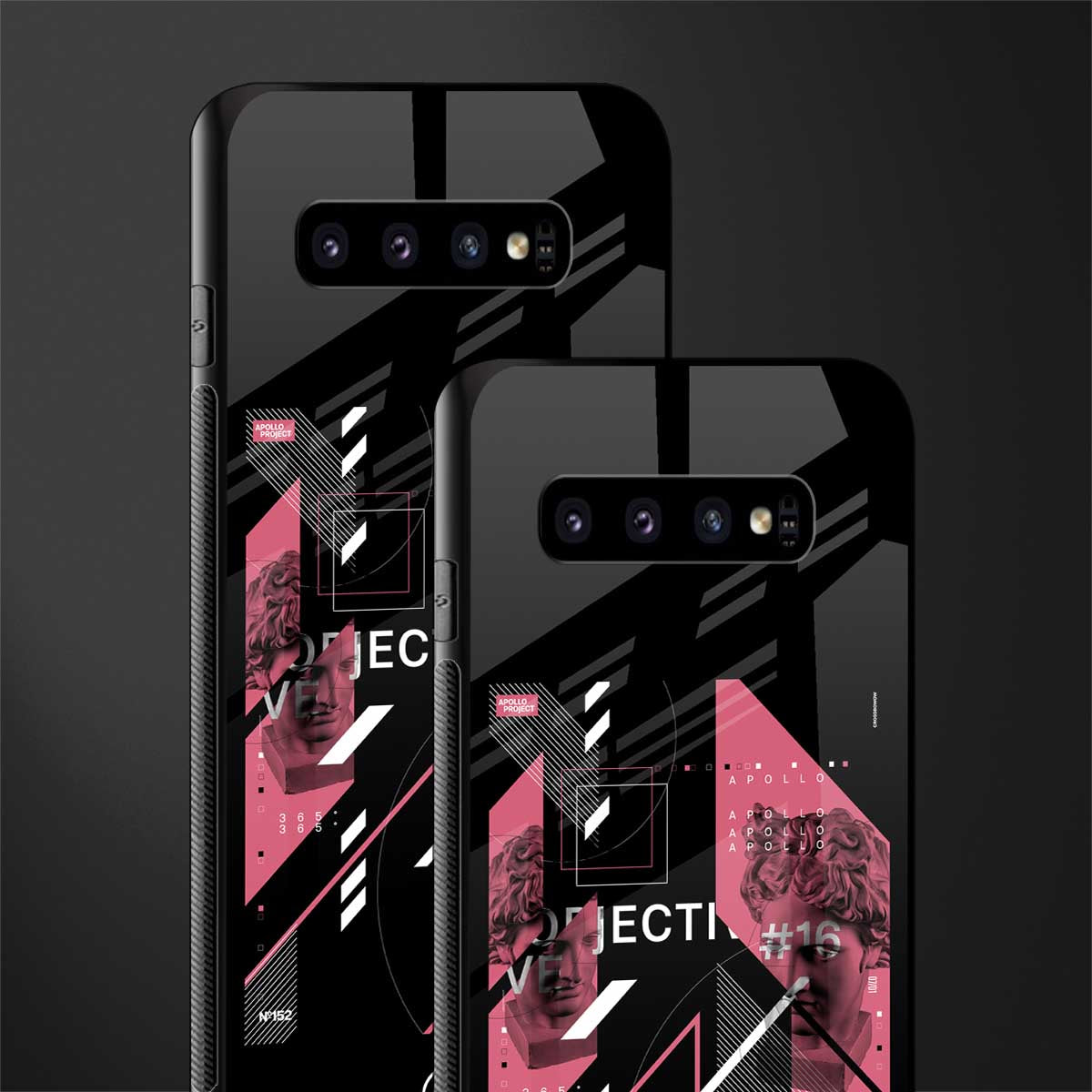 apollo project aesthetic pink and black glass case for samsung galaxy s10 plus image-2