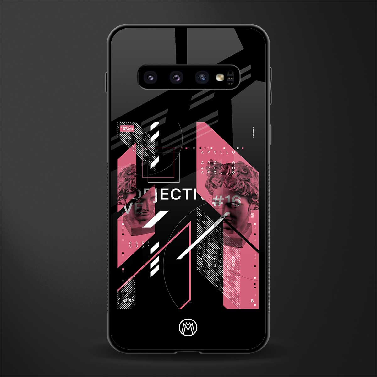 apollo project aesthetic pink and black glass case for samsung galaxy s10 plus image