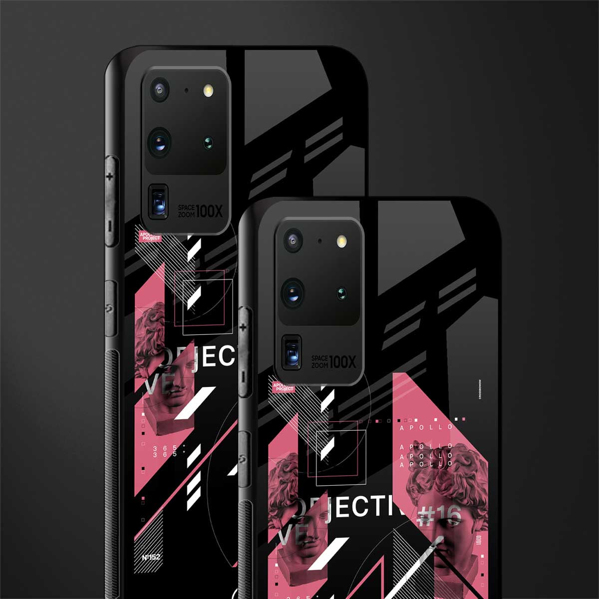 apollo project aesthetic pink and black glass case for samsung galaxy s20 ultra image-2