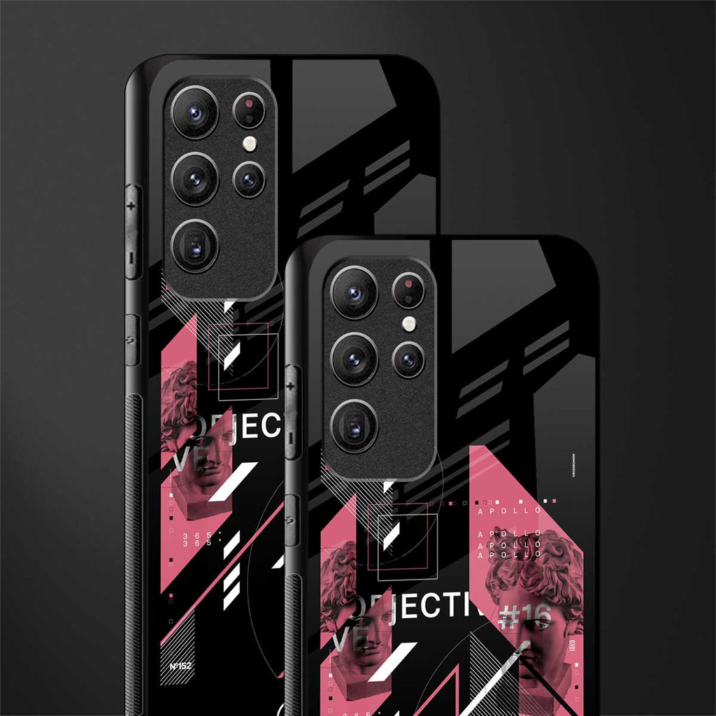 apollo project aesthetic pink and black glass case for samsung galaxy s22 ultra 5g image-2