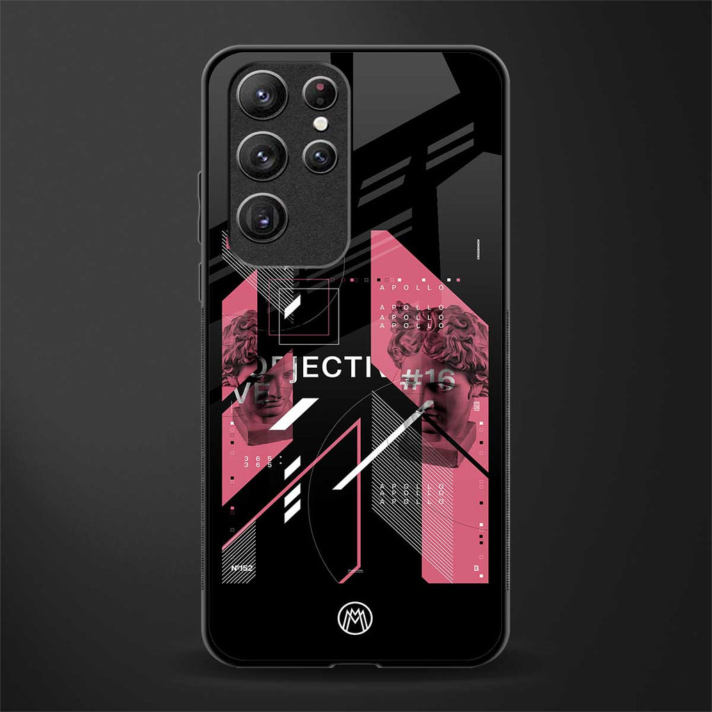 apollo project aesthetic pink and black glass case for samsung galaxy s22 ultra 5g image