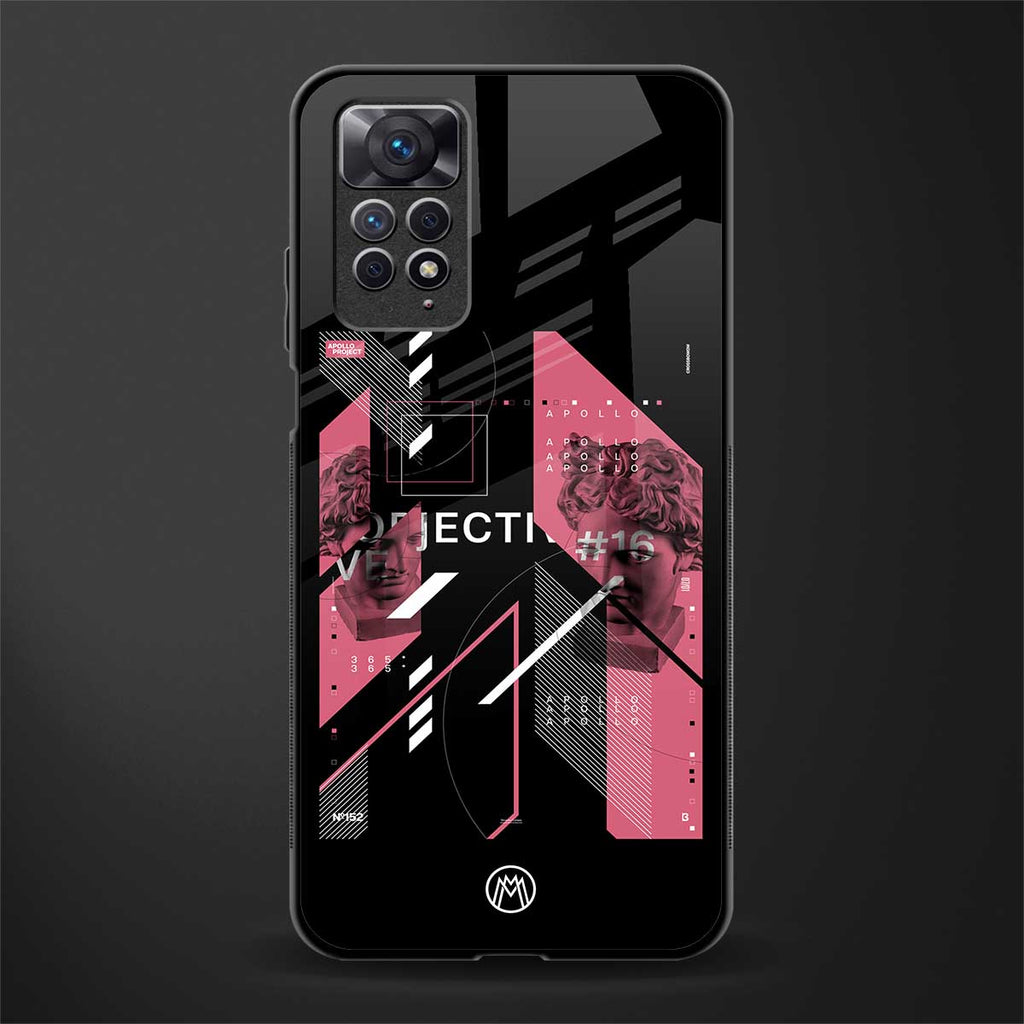 apollo project aesthetic pink and black glass case for redmi note 11 image