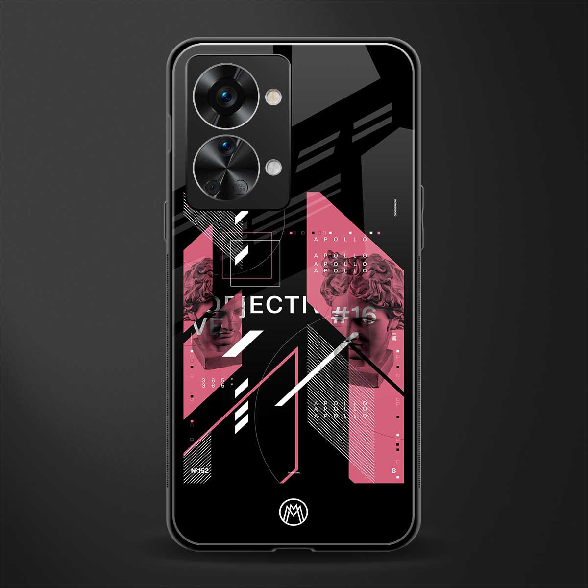 apollo project aesthetic pink and black glass case for phone case | glass case for oneplus nord 2t 5g