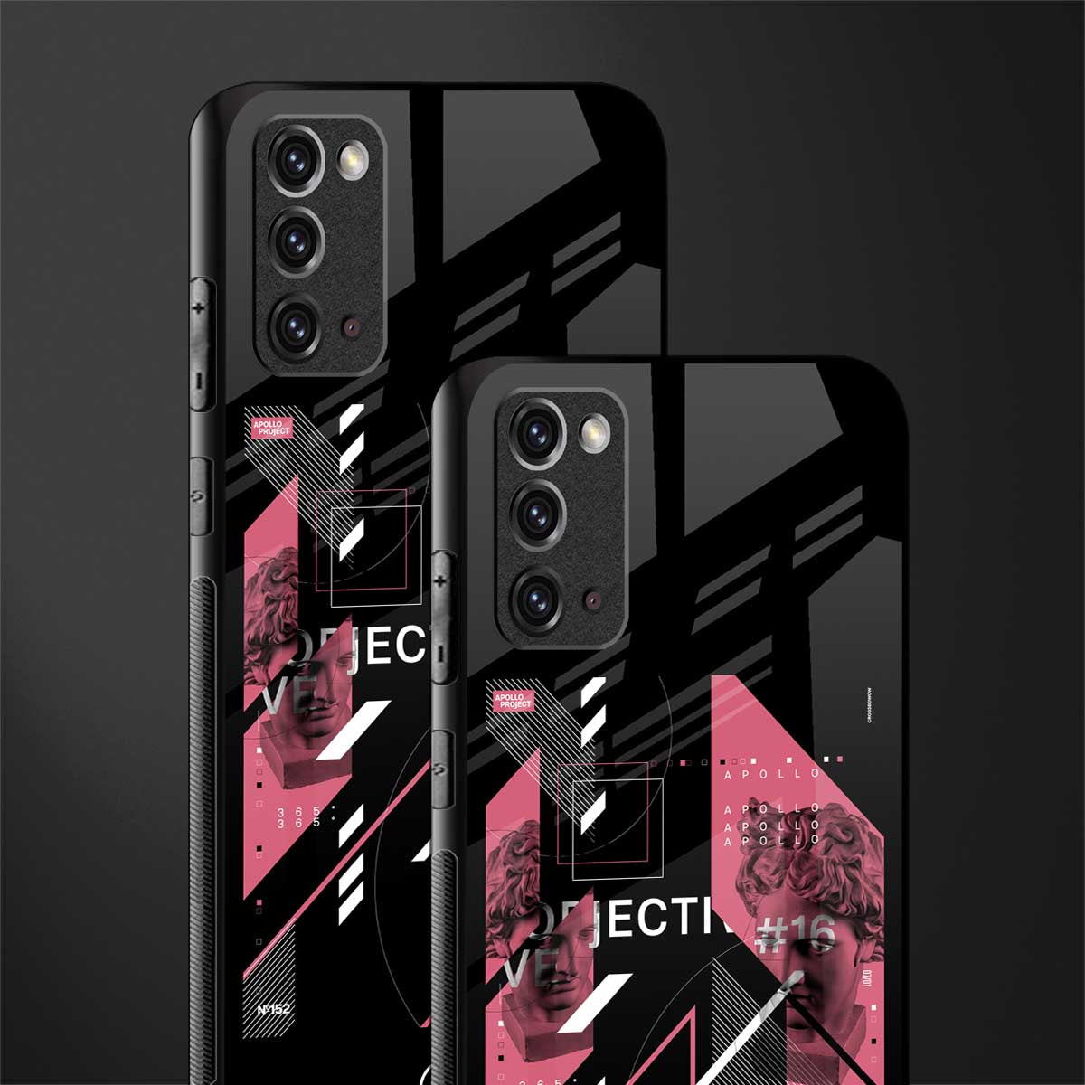 apollo project aesthetic pink and black glass case for samsung galaxy note 20 image-2