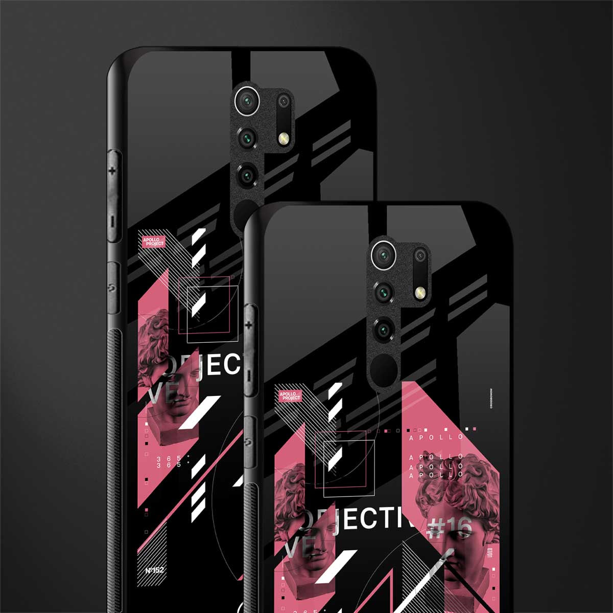apollo project aesthetic pink and black glass case for poco m2 image-2