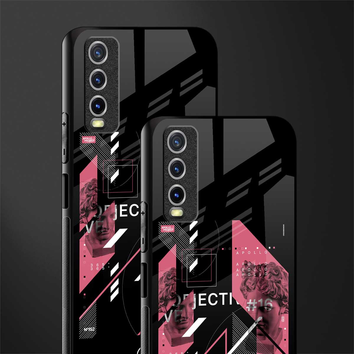 apollo project aesthetic pink and black glass case for vivo y20 image-2