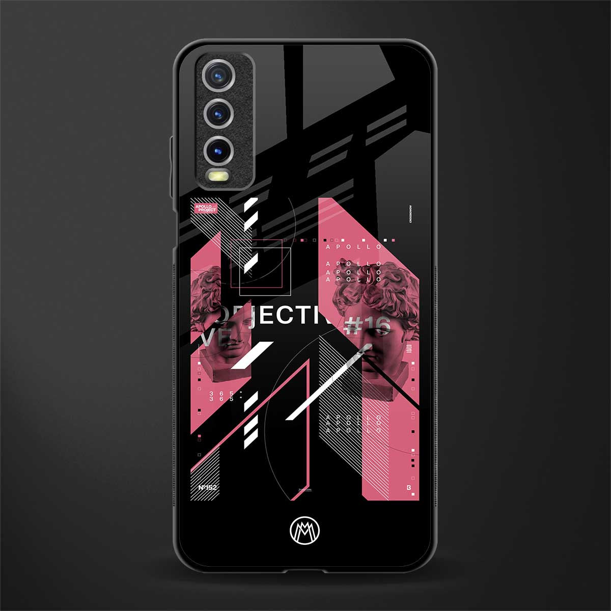 apollo project aesthetic pink and black glass case for vivo y20i vivo y20t image