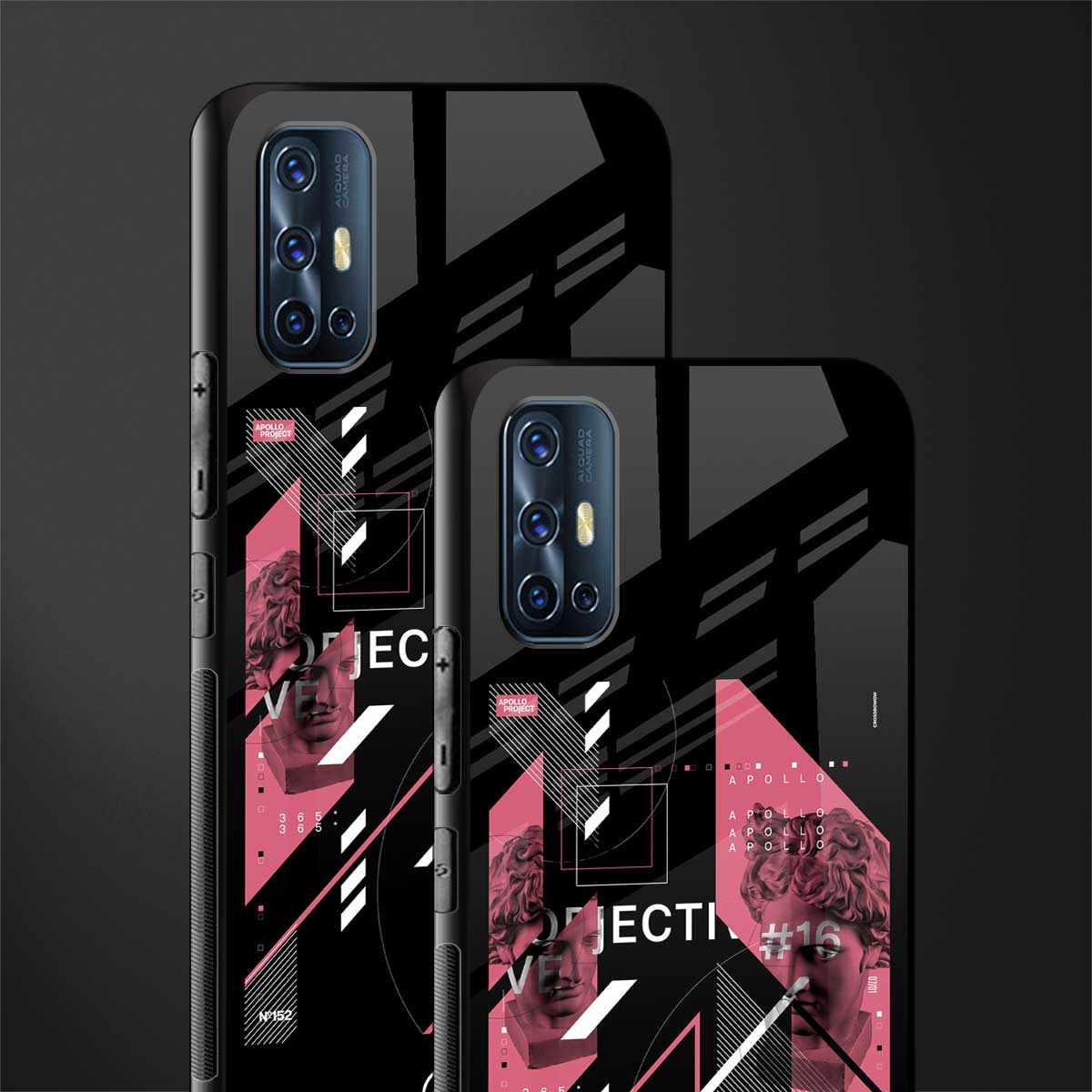 apollo project aesthetic pink and black glass case for vivo v17 image-2