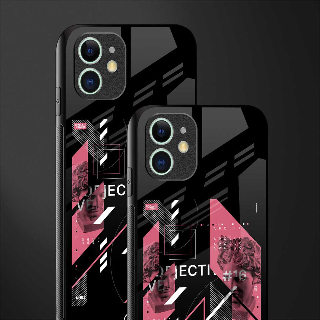 apollo project aesthetic pink and black glass case for iphone 12 image-2