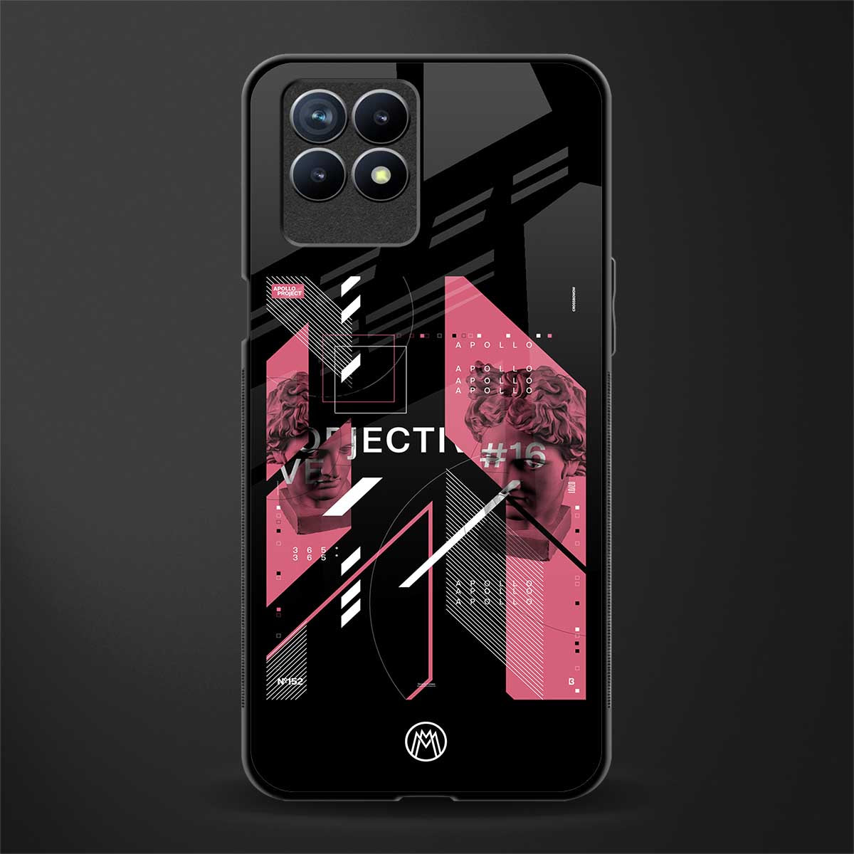 apollo project aesthetic pink and black glass case for realme narzo 50 image