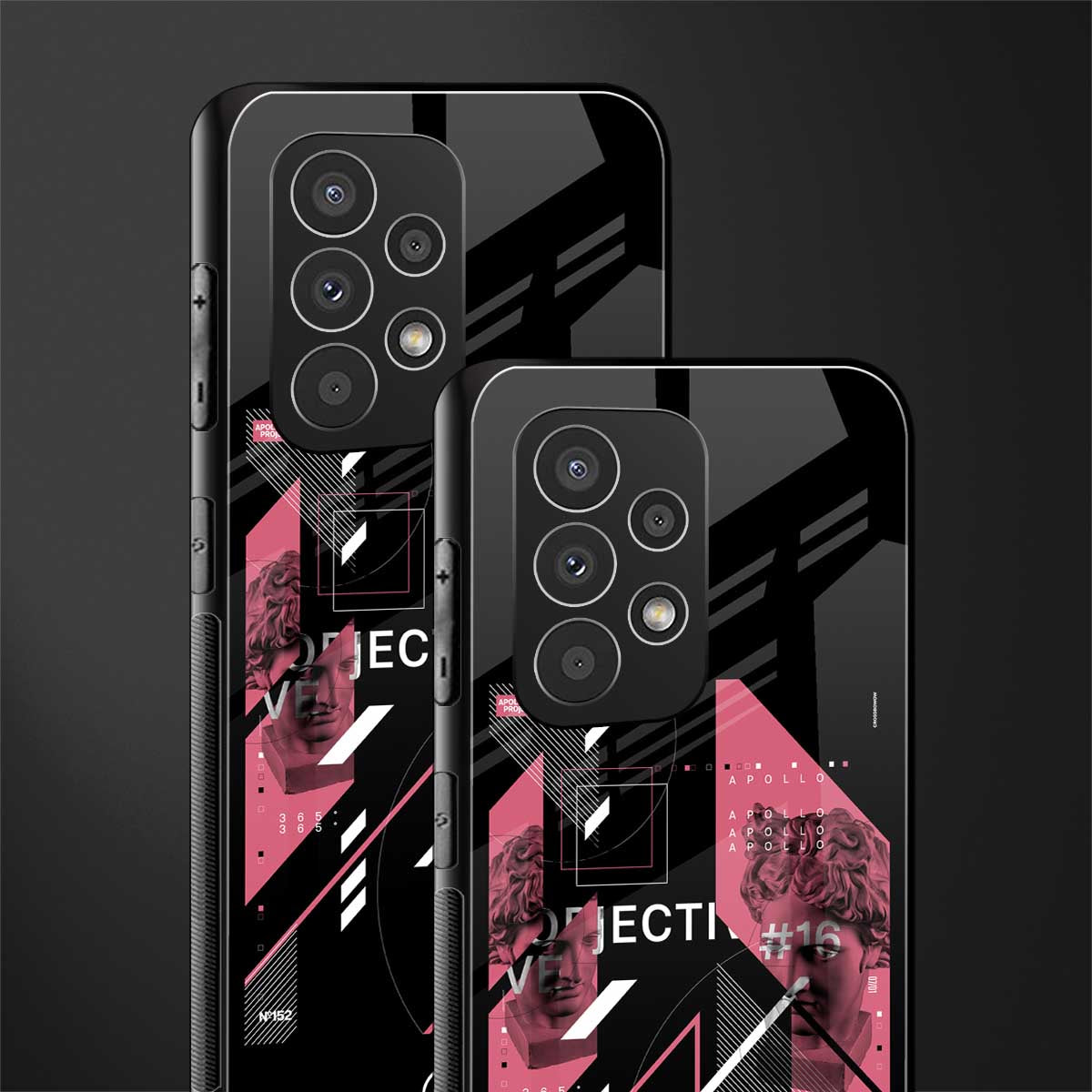 apollo project aesthetic pink and black back phone cover | glass case for samsung galaxy a53 5g