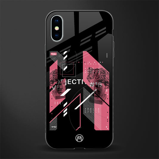 apollo project aesthetic pink and black glass case for iphone xs image