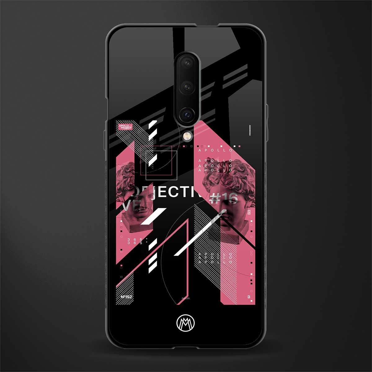 apollo project aesthetic pink and black glass case for oneplus 7 pro image
