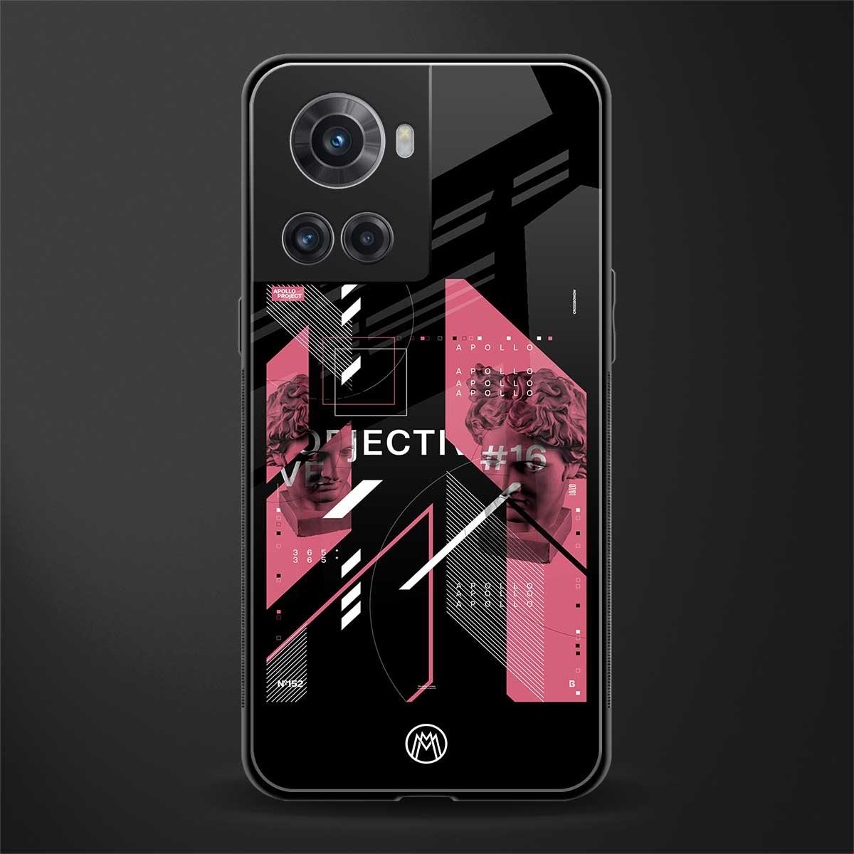 apollo project aesthetic pink and black back phone cover | glass case for oneplus 10r 5g