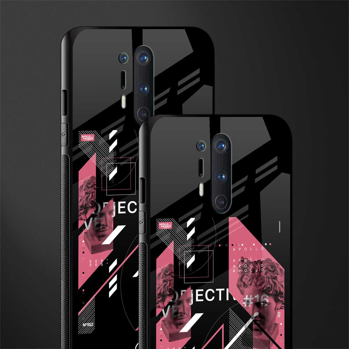 apollo project aesthetic pink and black glass case for oneplus 8 pro image-2