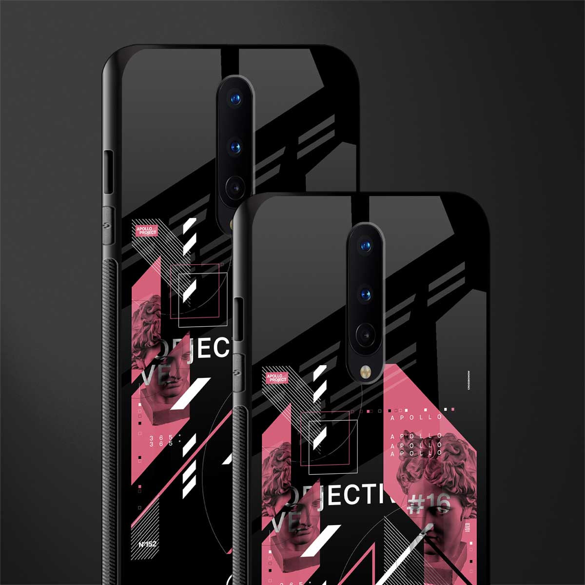 apollo project aesthetic pink and black glass case for oneplus 8 image-2