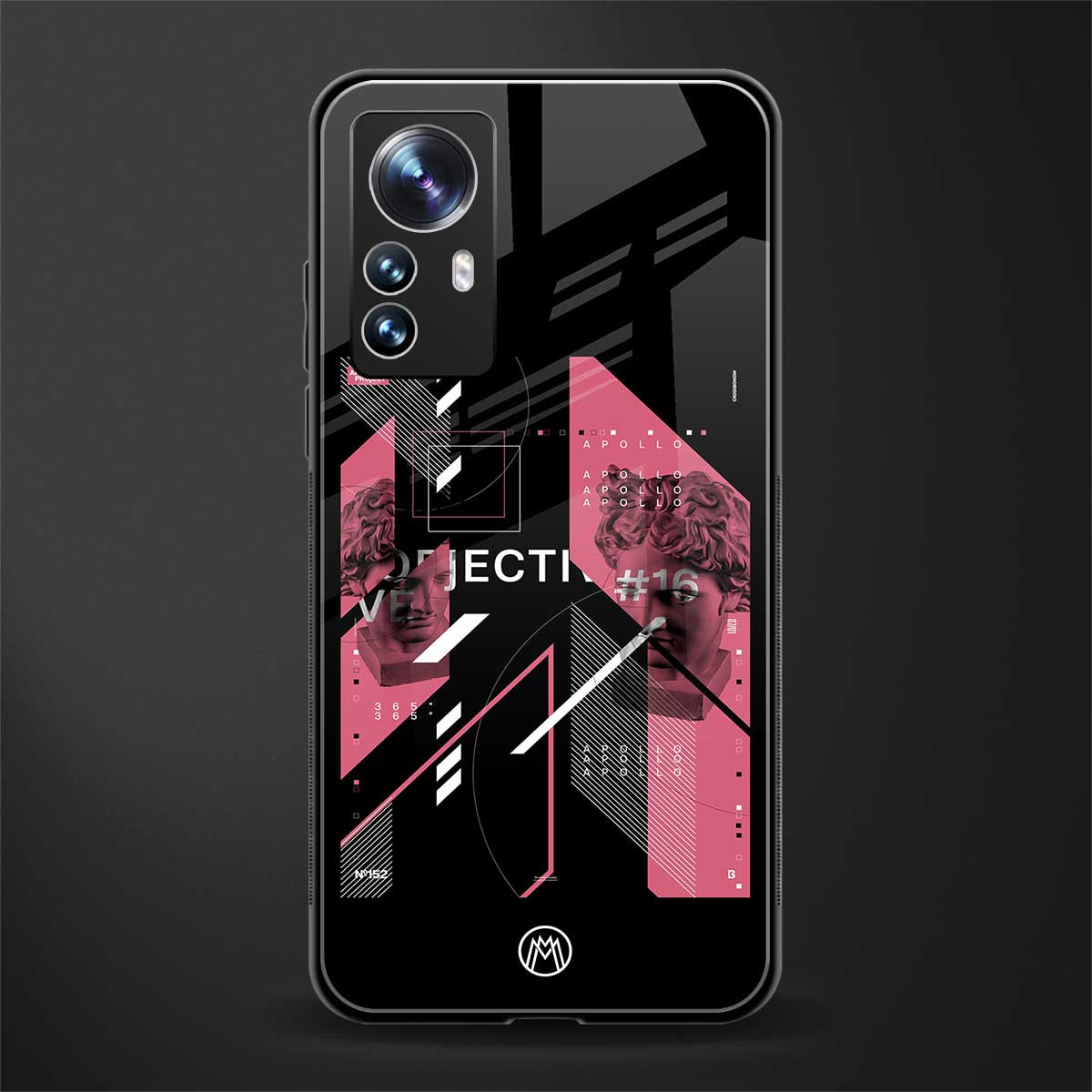 apollo project aesthetic pink and black back phone cover | glass case for xiaomi 12 pro