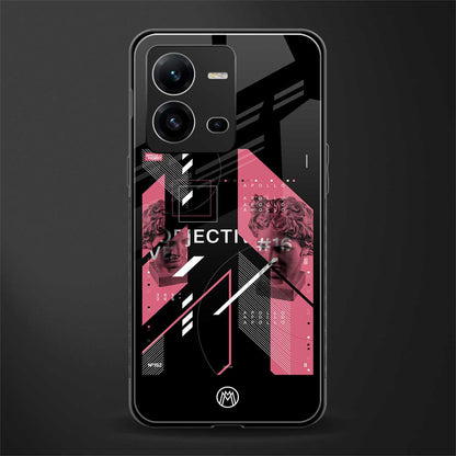 apollo project aesthetic pink and black back phone cover | glass case for vivo v25-5g