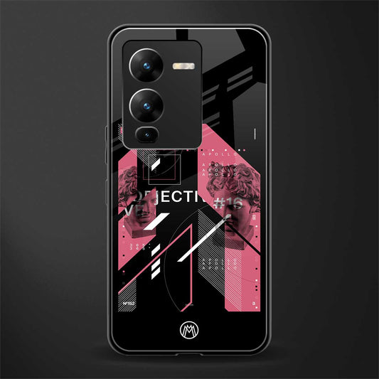 apollo project aesthetic pink and black back phone cover | glass case for vivo v25 pro 5g