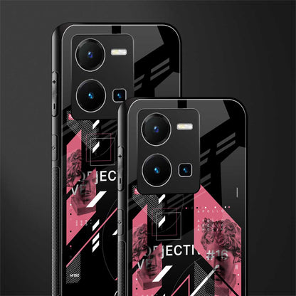apollo project aesthetic pink and black back phone cover | glass case for vivo y35 4g