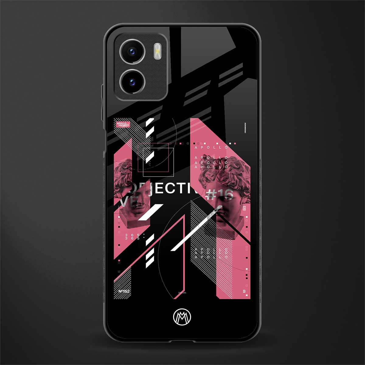apollo project aesthetic pink and black back phone cover | glass case for vivo y72