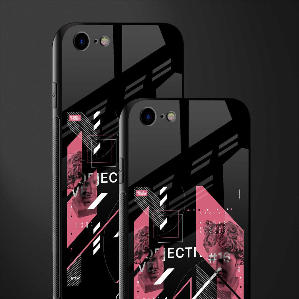 apollo project aesthetic pink and black glass case for iphone 8 image-2