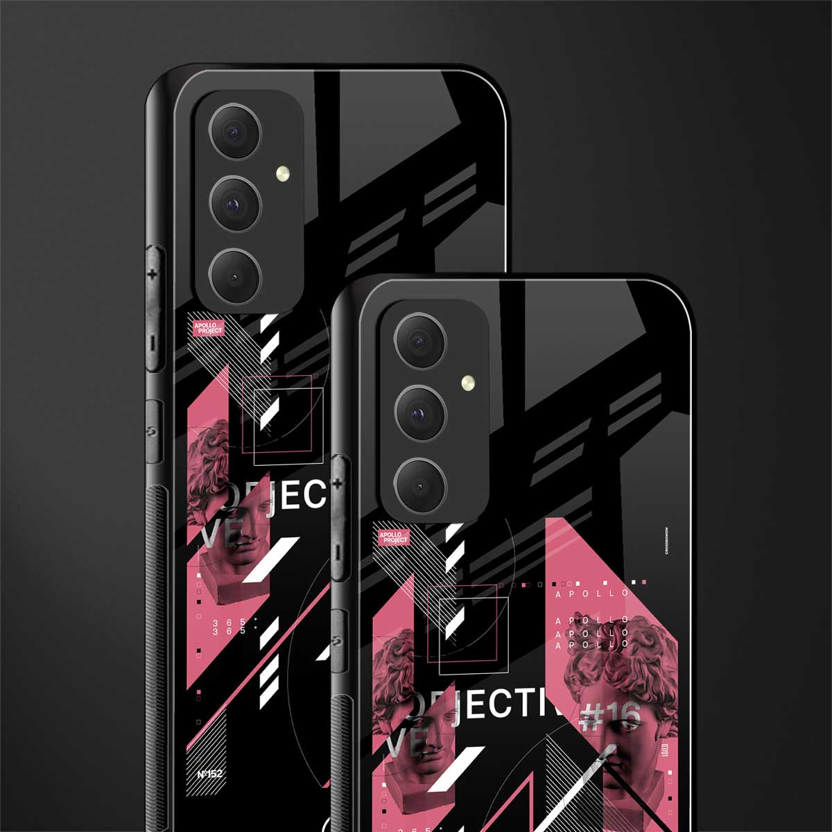apollo project aesthetic pink and black back phone cover | glass case for samsung galaxy a54 5g