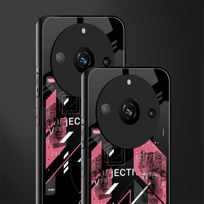 apollo project aesthetic pink and black back phone cover | glass case for realme 11 pro 5g