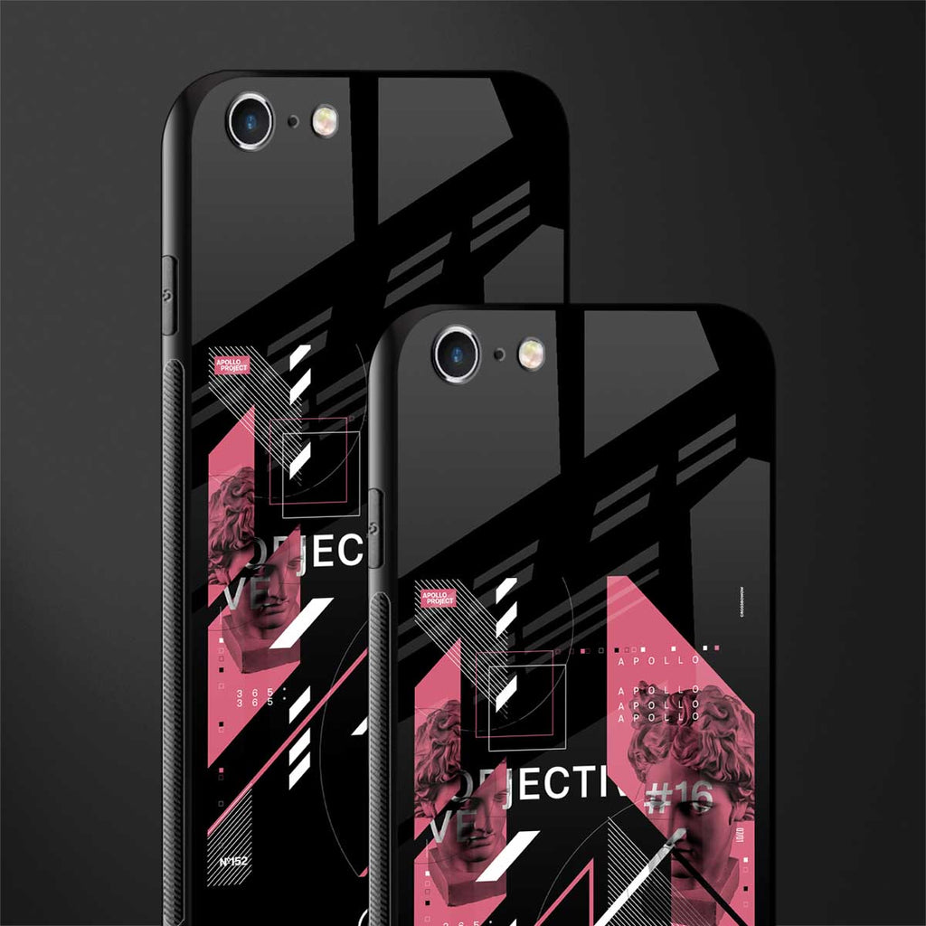 apollo project aesthetic pink and black glass case for iphone 6s plus image-2