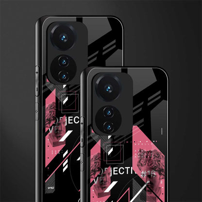 apollo project aesthetic pink and black back phone cover | glass case for vivo t1 44w 4g