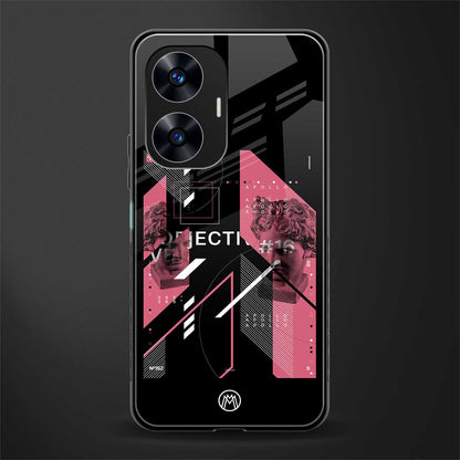 apollo project aesthetic pink and black back phone cover | glass case for realme c55