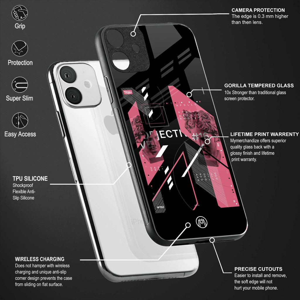 apollo project aesthetic pink and black glass case for redmi note 8 image-4