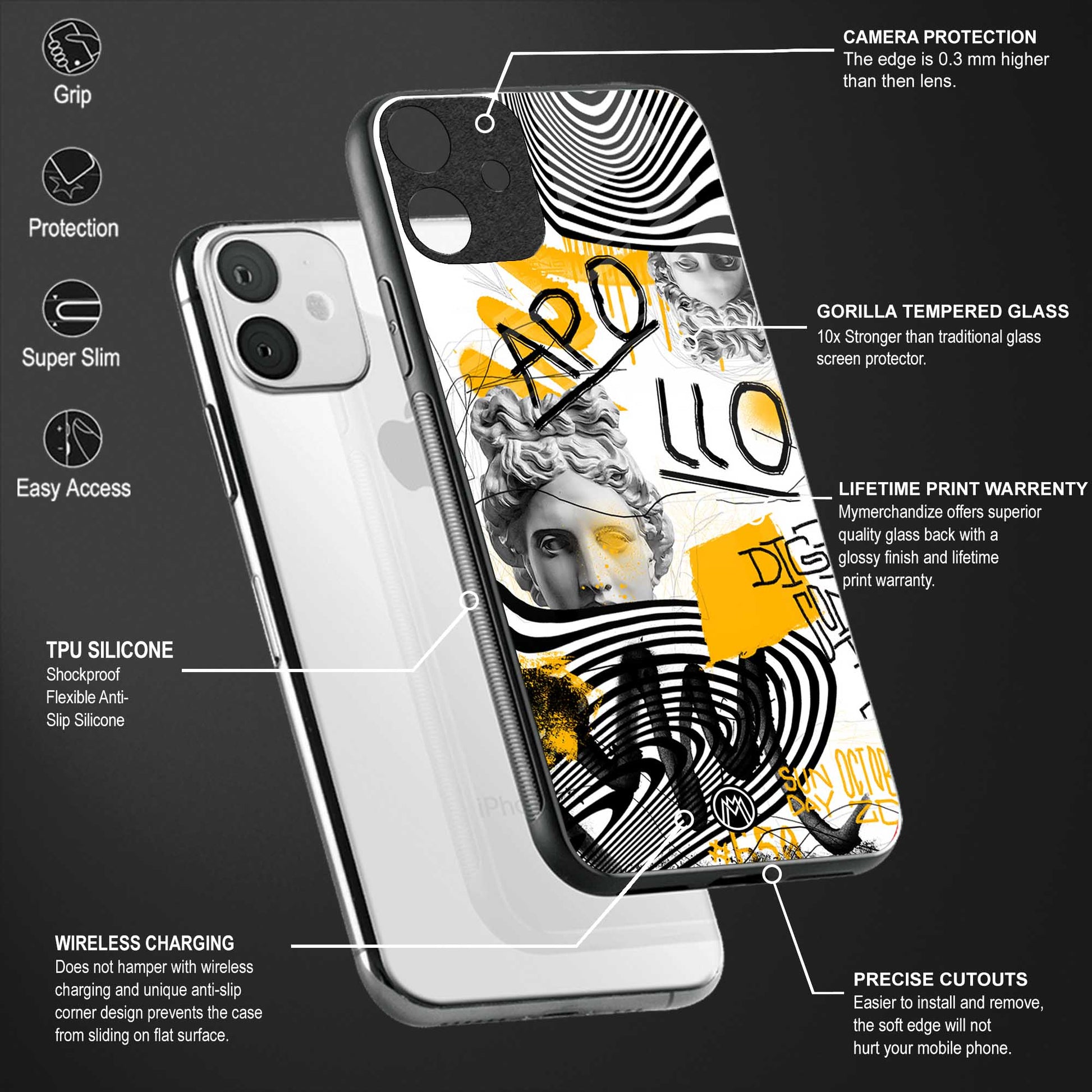 apollo project back phone cover | glass case for vivo t1 44w 4g