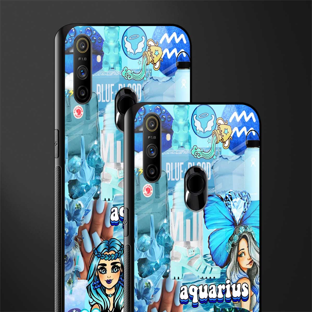 aquarius aesthetic collage glass case for realme narzo 20a image-2