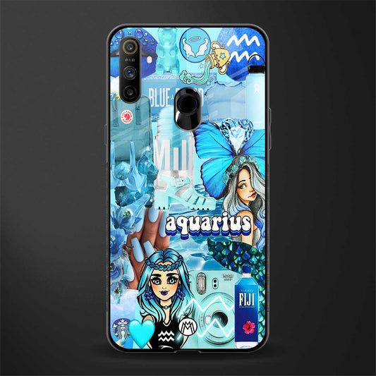 aquarius aesthetic collage glass case for realme narzo 20a image