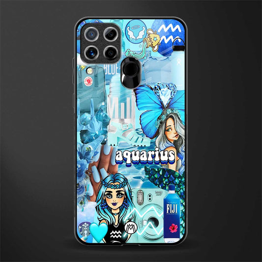 aquarius aesthetic collage glass case for realme c15 image