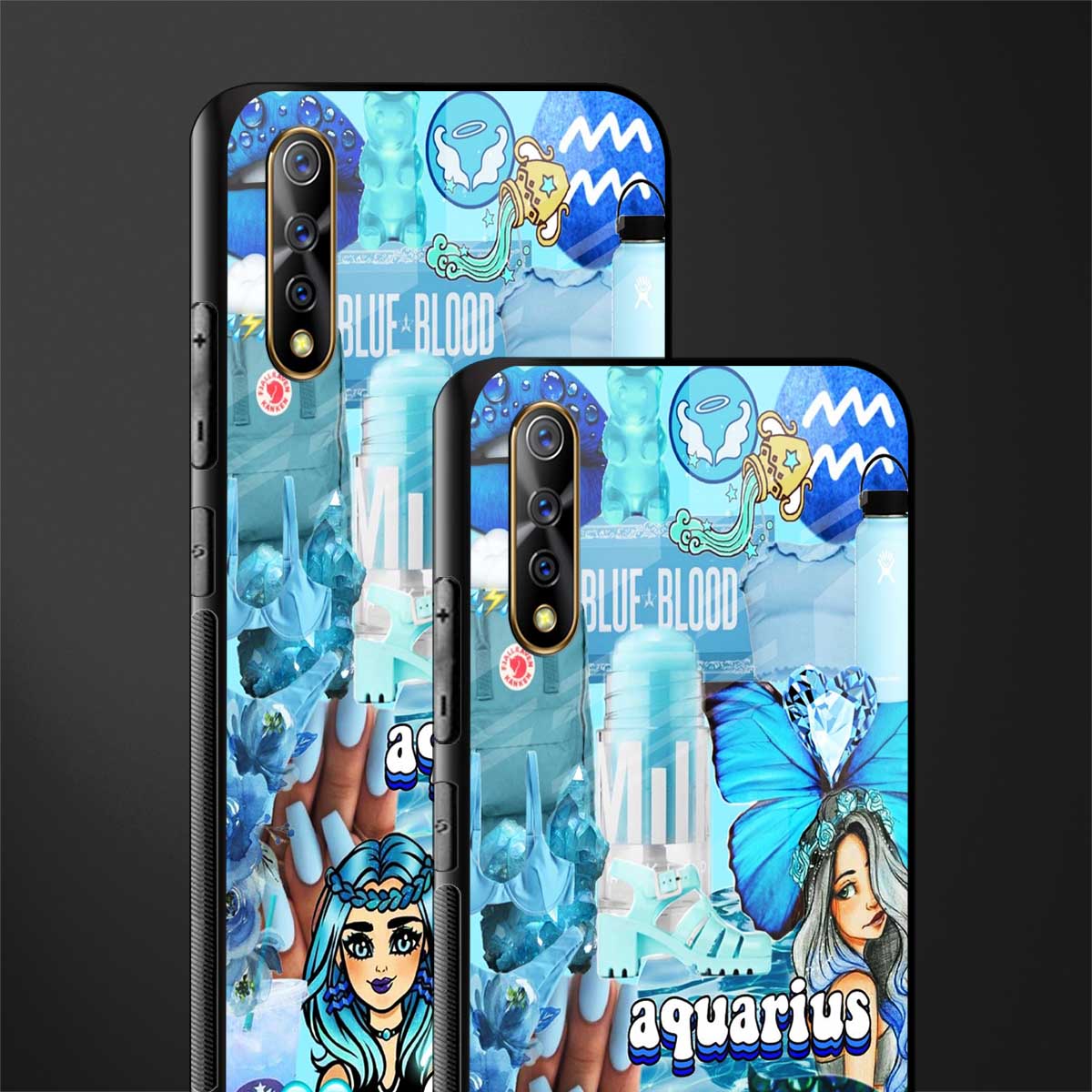aquarius aesthetic collage glass case for vivo z1x image-2