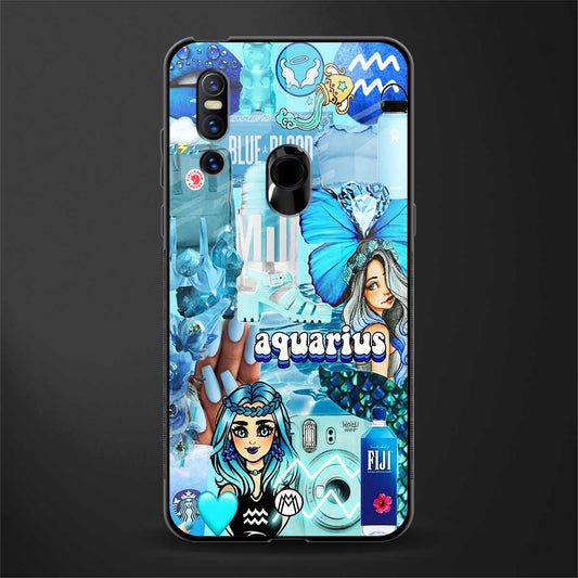aquarius aesthetic collage glass case for vivo v15 image