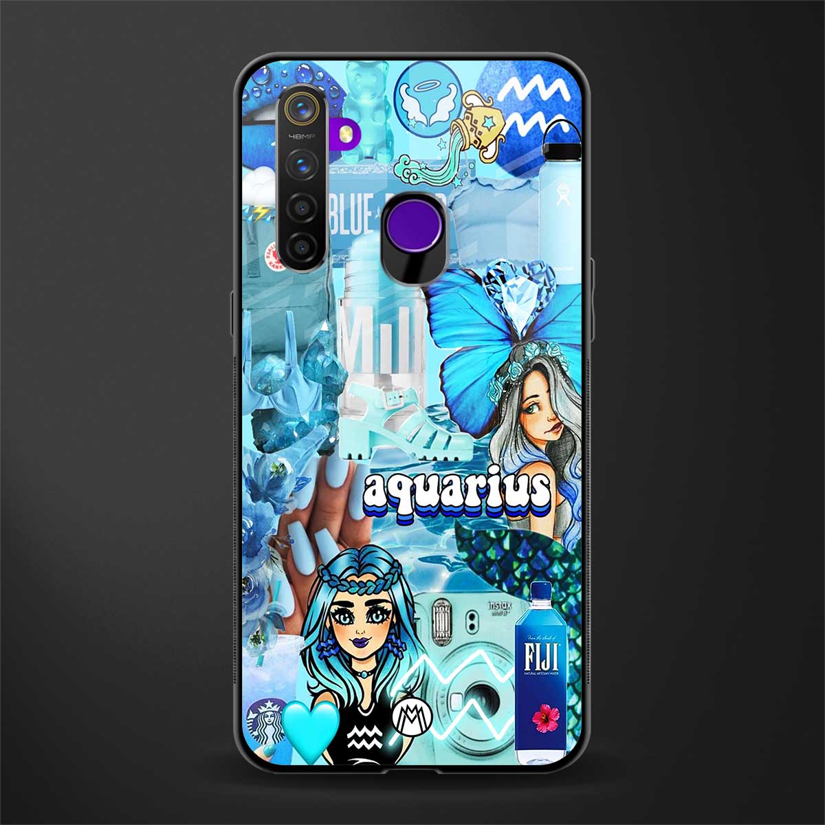 aquarius aesthetic collage glass case for realme narzo 10 image