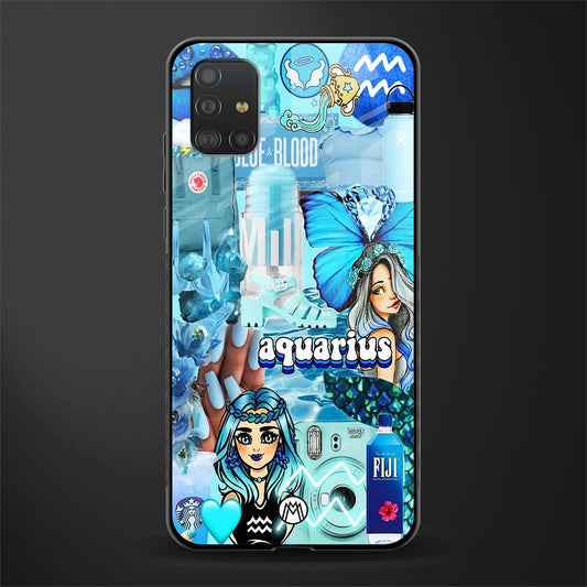 aquarius aesthetic collage glass case for samsung galaxy a51 image