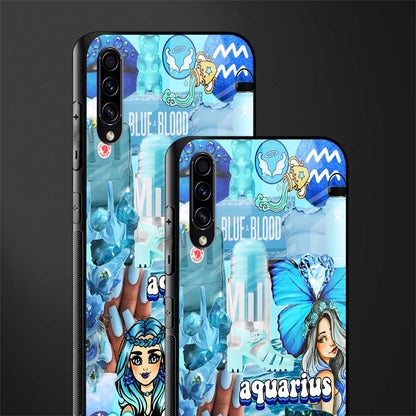 aquarius aesthetic collage glass case for samsung galaxy a50s image-2