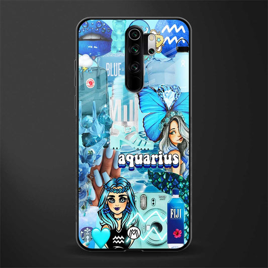 aquarius aesthetic collage glass case for redmi note 8 pro image