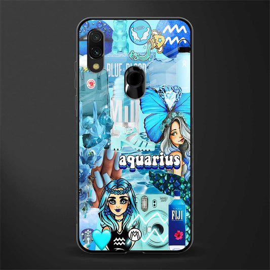 aquarius aesthetic collage glass case for redmi y3 image