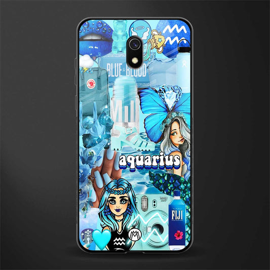 aquarius aesthetic collage glass case for redmi 8a image