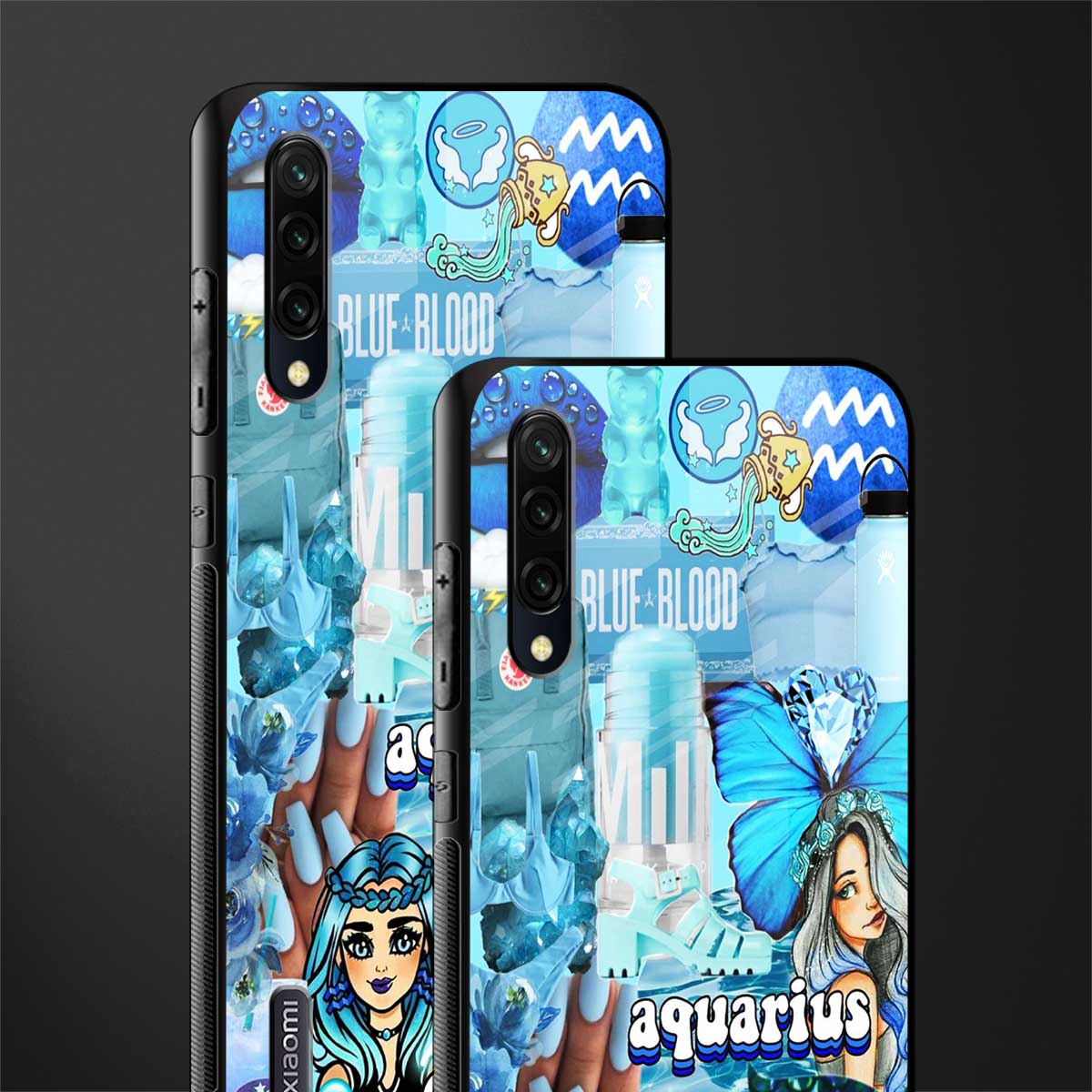 aquarius aesthetic collage glass case for mi a3 redmi a3 image-2